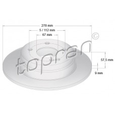 401 905 TOPRAN Гальмівний диск