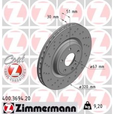 400.3694.20 ZIMMERMANN Гальмівний диск