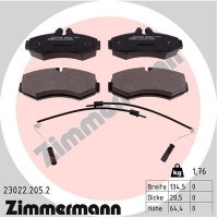23022.205.2 ZIMMERMANN Комплект гальмівних колодок дисковий гальм