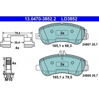 13.0470-3852.2 ATE Комплект гальмівних колодок дисковий гальм