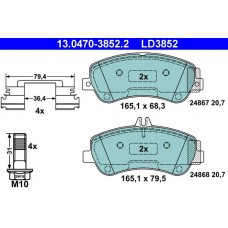 13.0470-3852.2 ATE Комплект гальмівних колодок дисковий гальм