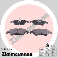 24743.190.1 ZIMMERMANN Комплект гальмівних колодок дисковий гальм