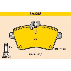 BA2266 BARUM Комплект гальмівних колодок дисковий гальм