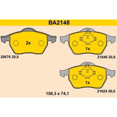 BA2148 BARUM Комплект гальмівних колодок дисковий гальм