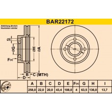 BAR22172 BARUM Гальмівний диск