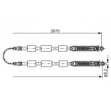 1 987 477 553 BOSCH Тросик, cтояночный тормоз