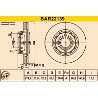 BAR22139 BARUM Гальмівний диск