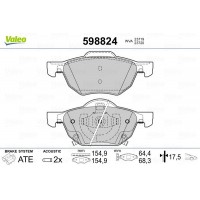 598824 VALEO Комплект гальмівних колодок дисковий гальм