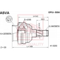 OPIU-5004 ASVA Шарнирный комплект, Привідний вал