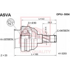 OPIU-5004 ASVA Шарнирный комплект, Привідний вал