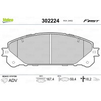 302224 VALEO Комплект гальмівних колодок дисковий гальм