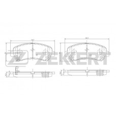 BS-2296 ZEKKERT КомплеК т гальмівних колодок, дискове гальмо