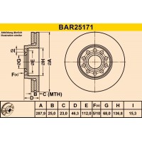 BAR25171 BARUM Гальмівний диск