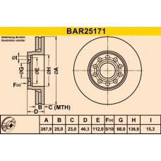 BAR25171 BARUM Гальмівний диск