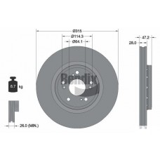 BDS1686 BENDIX Braking Гальмівний диск