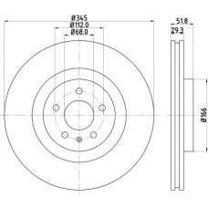 8DD 355 113-951 HELLA Гальмівний диск