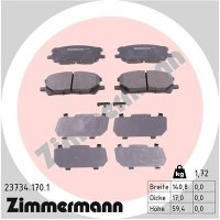 23734.170.1 ZIMMERMANN Комплект гальмівних колодок дисковий гальм