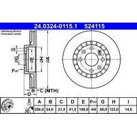 24.0324-0115.1 ATE Гальмівний диск