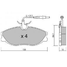 BPPE-1018 AISIN Комплект гальмівних колодок дисковий гальм