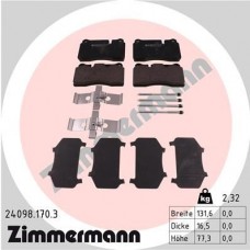 24098.170.3 ZIMMERMANN КомплеК т гальмівних колодок, дискове гальмо