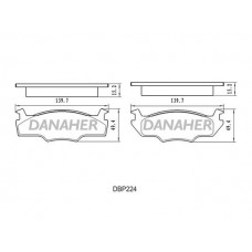 DBP224 DANAHER Комплект гальмівних колодок дисковий гальм