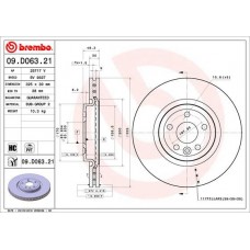 09.D063.21 BREMBO Гальмівний диск