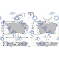 FO 904581 FOMAR Friction Комплект гальмівних колодок дисковий гальм