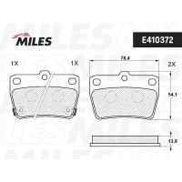 E410372 MILES Комплект гальмівних колодок дисковий гальм