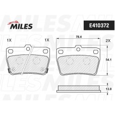 E410372 MILES Комплект гальмівних колодок дисковий гальм