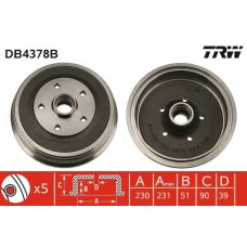 DB4378B TRW Гальмівний барабан