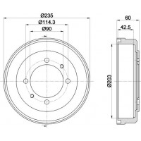 MBD315 MINTEX Гальмівний барабан