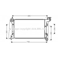 TOA2290 AVA QUALITY COOLING Радіатор охолодження двигуна