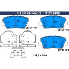 B1.G120-1498.2 GALFER Комплект гальмівних колодок дисковий гальм