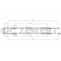 BZ-1228 ZEKKERT Тросик, cтояночный тормоз