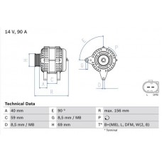 0 986 046 050 BOSCH Генератор