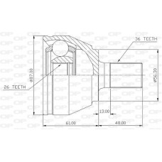 CVJ5643.10 OPEN PARTS Шарнирный комплект, Привідний вал