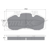 TX 12-88 TOMEX Brakes Комплект гальмівних колодок дисковий гальм