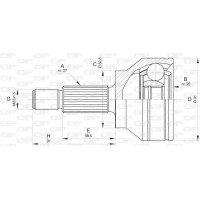 CVJ5804.10 OPEN PARTS Шарнирный комплект, Привідний вал