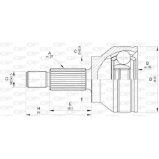 CVJ5804.10 OPEN PARTS Шарнирный комплект, Привідний вал