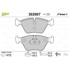 302067 VALEO Комплект гальмівних колодок дисковий гальм