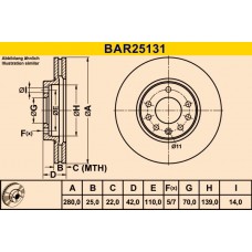 BAR25131 BARUM Гальмівний диск