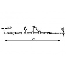 1 987 482 531 BOSCH Тросик, cтояночный тормоз