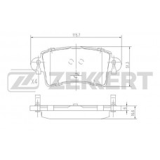 BS-1004 ZEKKERT Комплект гальмівних колодок дисковий гальм