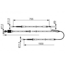 1 987 482 802 BOSCH Тросик, cтояночный тормоз