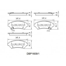DBP1609/1 DANAHER Комплект гальмівних колодок дисковий гальм