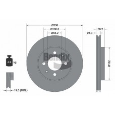 BDS1682 BENDIX Braking Гальмівний диск