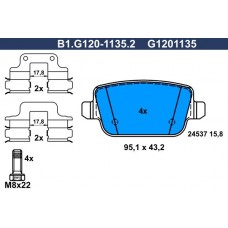 B1.G120-1135.2 GALFER Комплект гальмівних колодок дисковий гальм