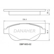 DBP1653-02 DANAHER Комплект гальмівних колодок дисковий гальм