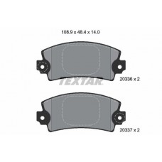 2033602 TEXTAR Комплект гальмівних колодок дисковий гальм