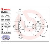 09.9908.21 BREMBO Гальмівний диск